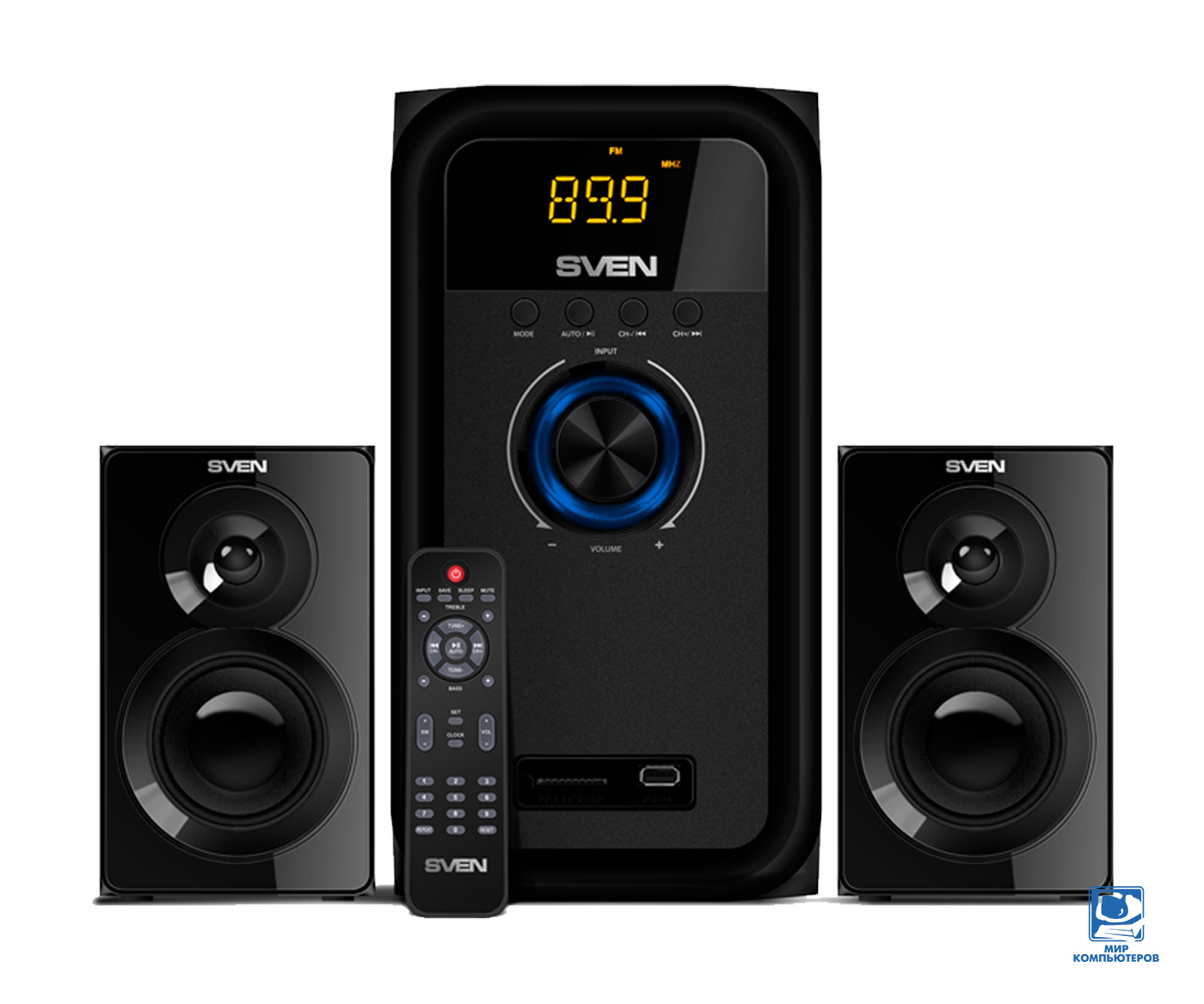 Акустическая система SVEN MS-2051 (2.1) (2x12,5W + 30W) USB/SD/RC/FM Bluetooth Black